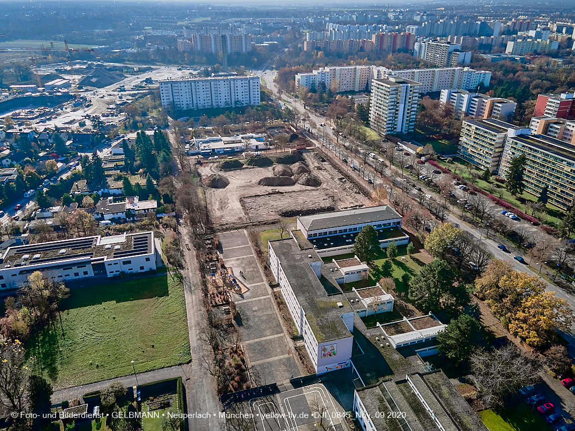 09.11.2020 - Baustelle der neuen Grundschule am Karl-Marx-Ring in Neuperlach